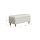 Sol Storage Bench Ottoman | Cream Woven Fabric | Brown Wood | 40’’