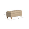 Sol Storage Bench Ottoman | Light Tan Woven Fabric | Brown Wood | 40’’ BM334214