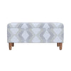 Zia Accent Storage Bench | Cream Gray Woven Diamond Pattern | 36’’