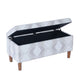 Zia Accent Storage Bench | Cream Gray Woven Diamond Pattern | 36’’