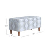 Zia Accent Storage Bench | Cream Gray Woven Diamond Pattern | 36’’