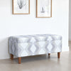 Zia Accent Storage Bench | Cream Gray Woven Diamond Pattern | 36’’