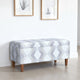 Zia Accent Storage Bench | Cream Gray Woven Diamond Pattern | 36’’