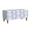 Zia Accent Storage Bench | Cream Gray Woven Diamond Pattern | 36"