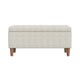 Zia Accent Storage Bench | Cream Chevron Woven Fabric | Brown | 36’’