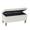 Zia Accent Storage Bench | Cream Chevron Woven Fabric | Brown | 36’’