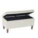 Zia Accent Storage Bench | Cream Chevron Woven Fabric | Brown | 36’’