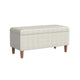 Zia Accent Storage Bench | Cream Chevron Woven Fabric | Brown | 36"
