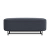 Pat Storage Bench Ottoman | Steel Blue Velvet | Black Metal | 46’’