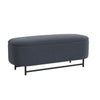 Pat Storage Bench Ottoman | Steel Blue Velvet | Black Metal | 46"