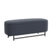 Pat Storage Bench Ottoman | Steel Blue Velvet | Black Metal | 46"