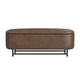 Pat Storage Bench Ottoman | Brown Faux Leather | Black Metal | 46’’