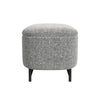 Pat Storage Bench Ottoman | Gray Yarn Cream Boucle | Black Metal 46’’