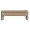 Kim Storage Bench Ottoman | Tan Brown Velvet and Solid Wood | 50’’
