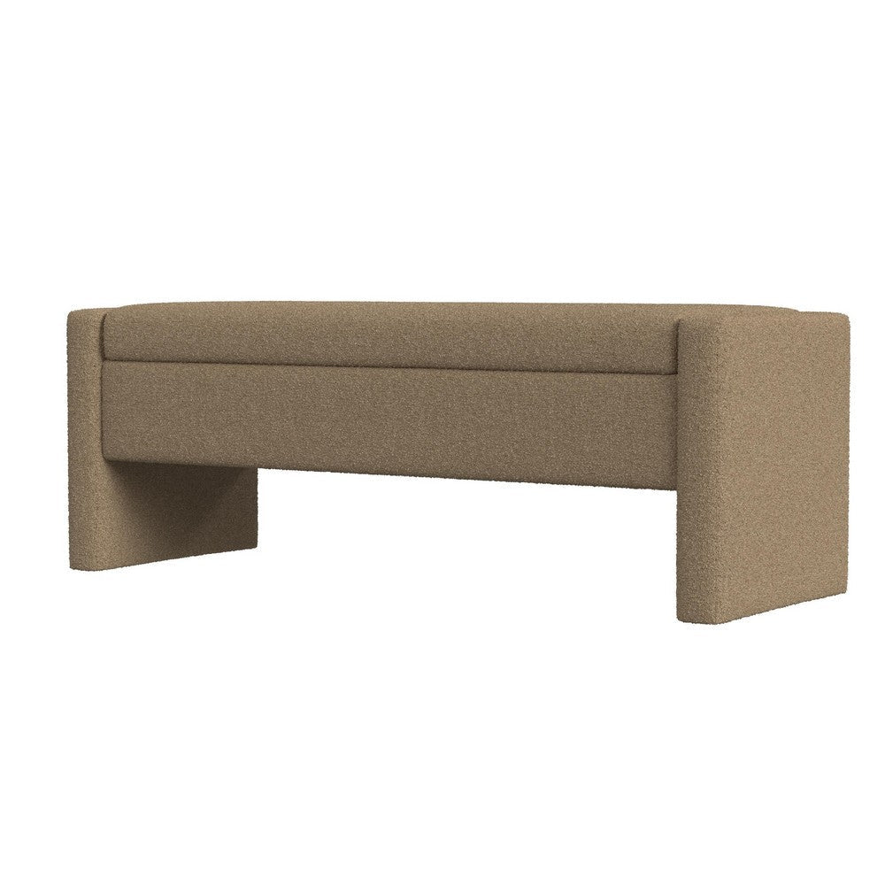 Kim Storage Bench Ottoman | Rich Brown Velvet and Solid Wood | 50’’