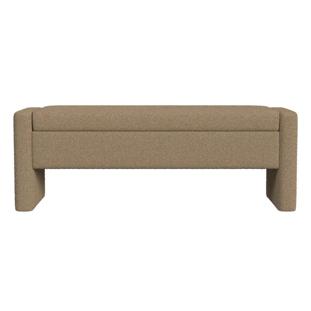 Kim Storage Bench Ottoman | Rich Brown Velvet and Solid Wood | 50’’