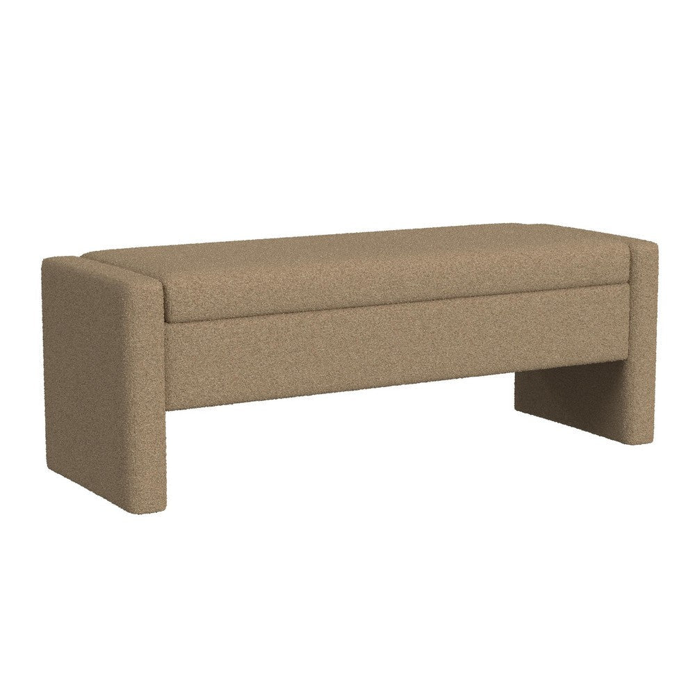 Kim Storage Bench Ottoman | Rich Brown Velvet and Solid Wood | 50"
