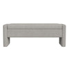 Kim Storage Bench Ottoman | Light Gray Velvet and Solid Wood | 50’’