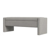Kim Storage Bench Ottoman | Light Gray Velvet and Solid Wood | 50’’