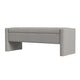 Kim Storage Bench Ottoman | Light Gray Velvet and Solid Wood | 50’’
