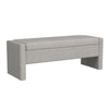 Kim Storage Bench Ottoman | Light Gray Velvet and Solid Wood | 50"