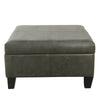 Leo Square Storage Ottoman with Plush Gray Faux Leather | 28’’ BM334223