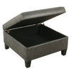 Leo Square Storage Ottoman with Plush Gray Faux Leather | 28’’ BM334223