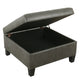 Leo Square Storage Ottoman with Plush Gray Faux Leather | 28’’ BM334223