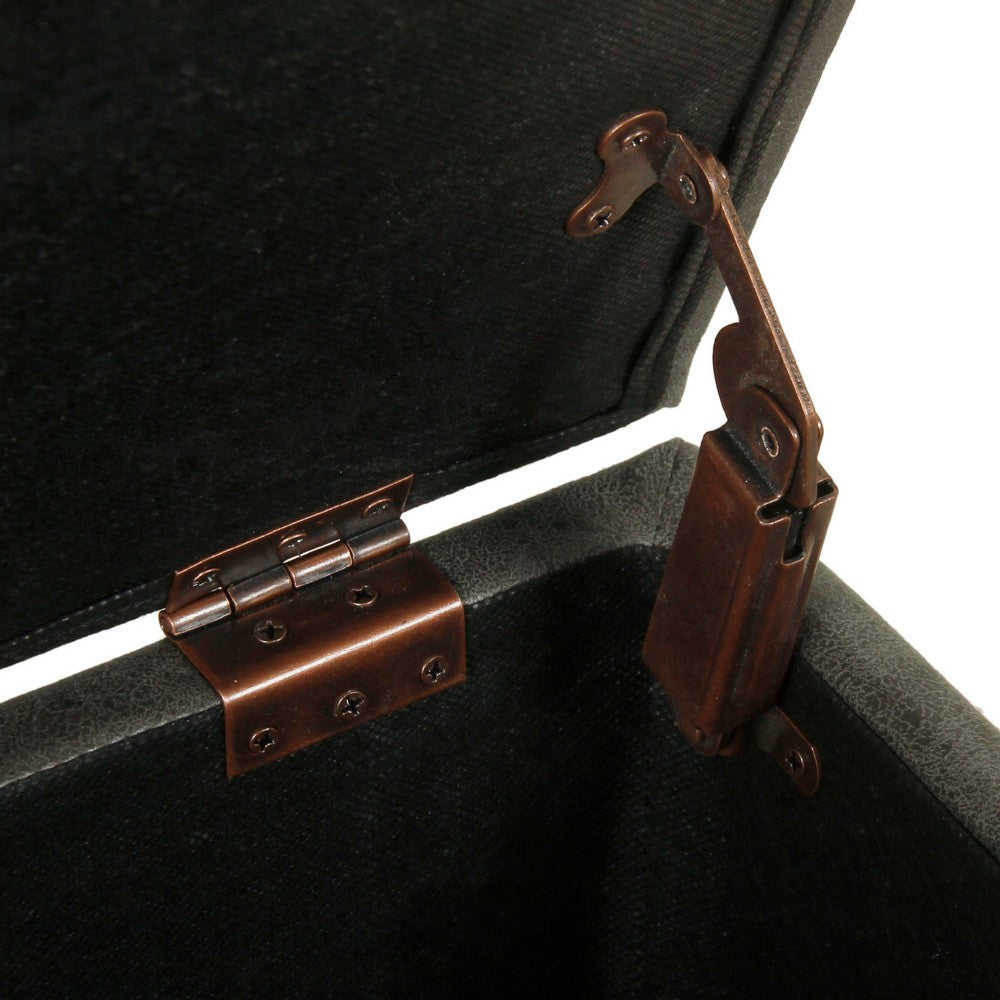 Leo Square Storage Ottoman with Plush Gray Faux Leather | 28’’ BM334223