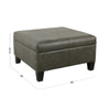 Leo Square Storage Ottoman with Plush Gray Faux Leather | 28’’ BM334223