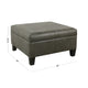 Leo Square Storage Ottoman with Plush Gray Faux Leather | 28’’ BM334223