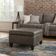 Leo Square Storage Ottoman with Plush Gray Faux Leather | 28"