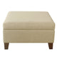 Leo Square Storage Ottoman with Plush Tan Brown Woven Fabric | 28’’