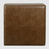 Leo Square Storage Ottoman | Distressed Brown Faux Leather | 28’’