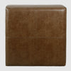 Leo Square Storage Ottoman | Distressed Brown Faux Leather | 28"