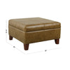 Leo Square Storage Ottoman | Distressed Brown Faux Leather | 28’’