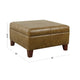 Leo Square Storage Ottoman | Distressed Brown Faux Leather | 28"
