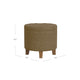 Wes Round Storage Ottoman | Mocha Brown Velvet | Hardwood | 19’’ BM334226