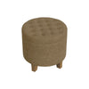 Wes Round Storage Ottoman | Mocha Brown Velvet | Hardwood | 19"