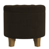 Wes Round Storage Ottoman | Chocolate Brown Velvet | Hardwood | 19"