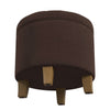 Wes Round Storage Ottoman | Chocolate Brown Velvet | Hardwood | 19"