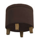 Wes Round Storage Ottoman | Chocolate Brown Velvet | Hardwood | 19"