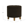 Wes Round Storage Ottoman | Chocolate Brown Velvet | Hardwood | 19"