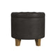 Wes Round Storage Ottoman | Black Faux Leather | Hardwood | 19’’ BM334229