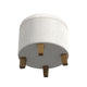 Wes Round Storage Ottoman | Cream Woven Fabric | Hardwood | 19’’ BM334230