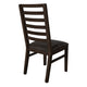 Eray Dining Side Chair Set of 2 Ladderback Teak Black Faux Leather BM334232