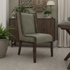 Eray Dining Side Chair Set of 2, Solid Wood, Olive Green Faux Leather
