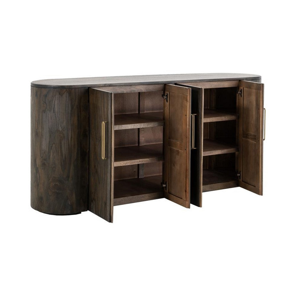 Eray Sideboard Buffet Cabinet Console | 4 Doors | Black Mango Wood BM334238