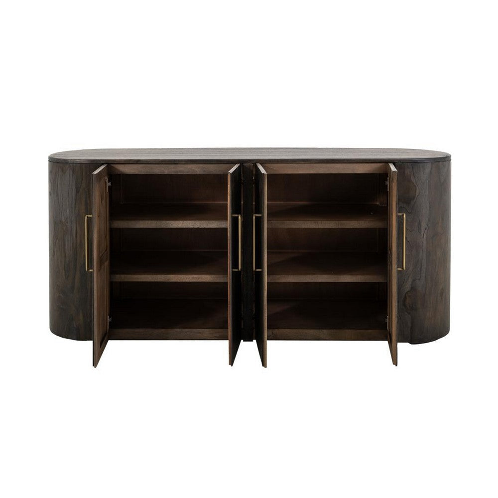 Eray Sideboard Buffet Cabinet Console | 4 Doors | Black Mango Wood BM334238