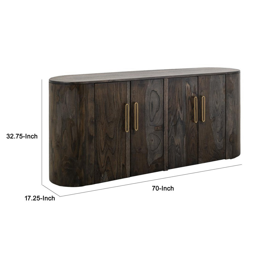 Eray Sideboard Buffet Cabinet Console | 4 Doors | Black Mango Wood BM334238
